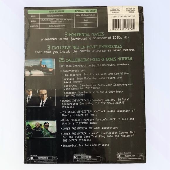 Matrix Trilogy Complete NEW HD-DVD, 2007 3-Disc Set For HD DVD Player Only - Picture 2 of 5